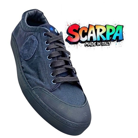 Scarpa Italy Men’s Sneakers Size 11 Navy Blue Leather Casual Shoes EU 44 EUC
